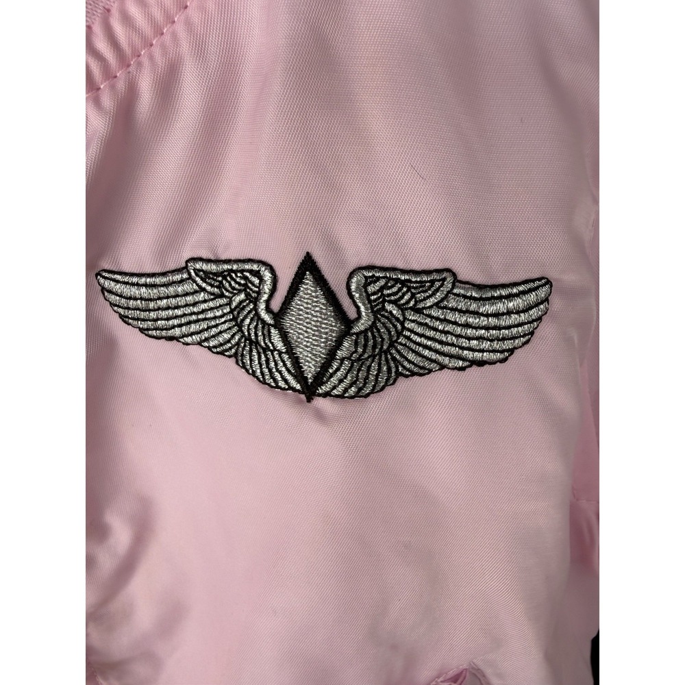 Up And Away USAF MA-1 Flight Jacket Girls 3T Pink Bomber Top Gun Pilot Patches - Picture 5 of 10